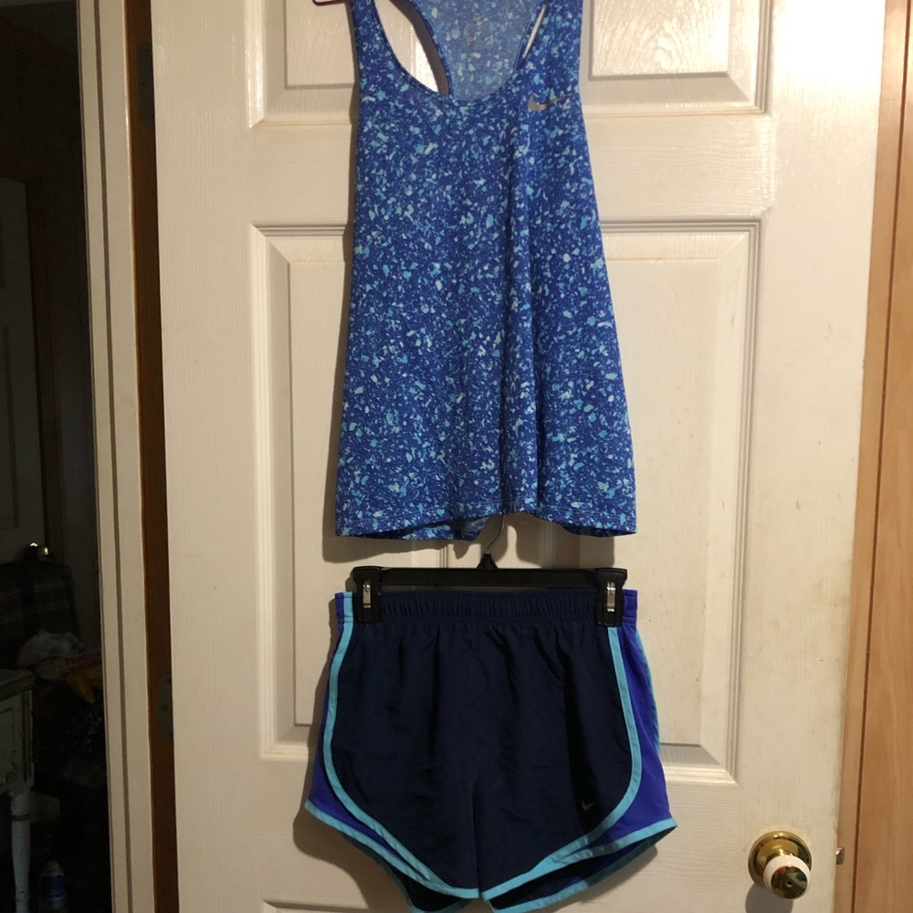 Matching Nike tank and shorts